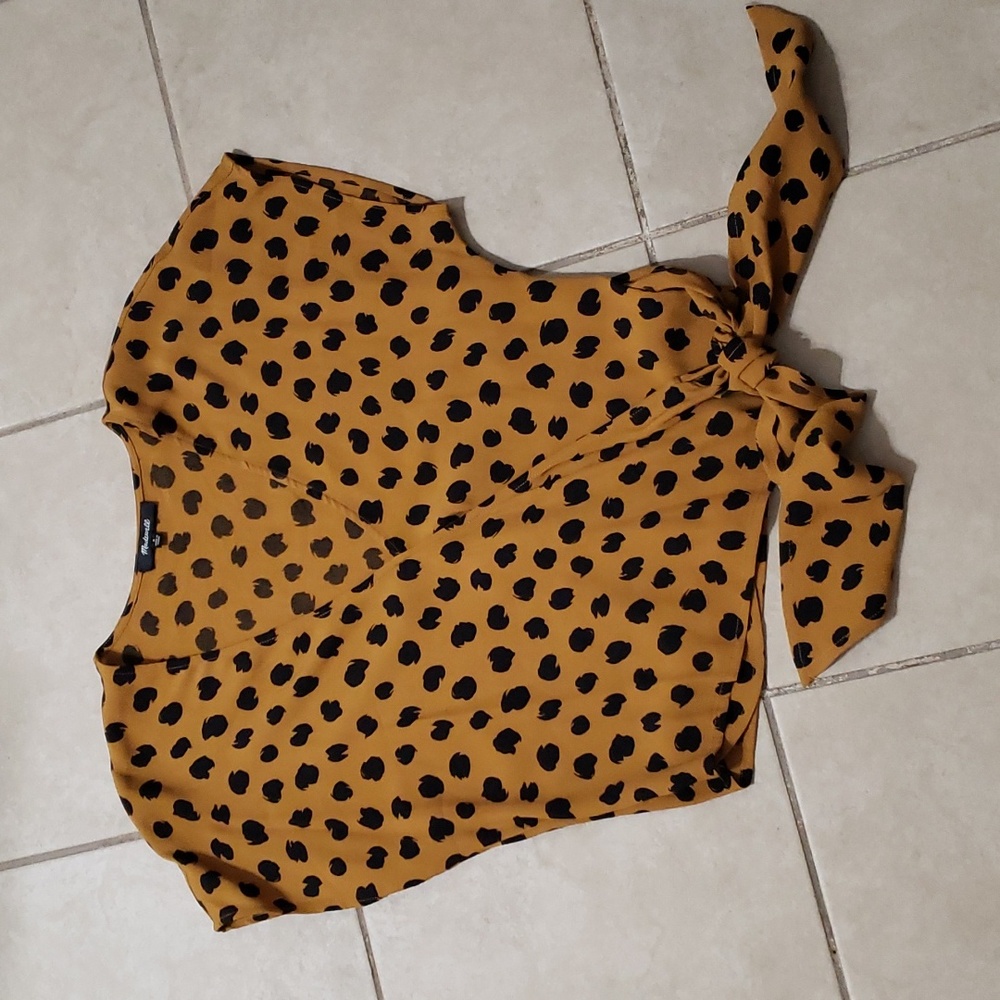 Madewell Sash Tie Cheetah Top- S